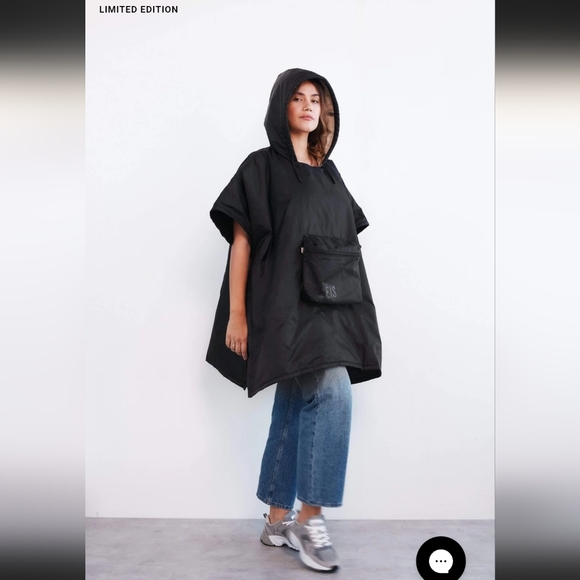 BEIS Jackets & Blazers - BEIS Black Hooded Cape With Front Pocket